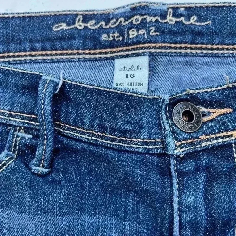ABERCROMBIE BIG GIRLS DENIM MINI SKIRT•DARK WASH•SIZE 16•